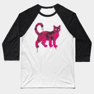 Pink Cat Spray Paint Graffiti Baseball T-Shirt